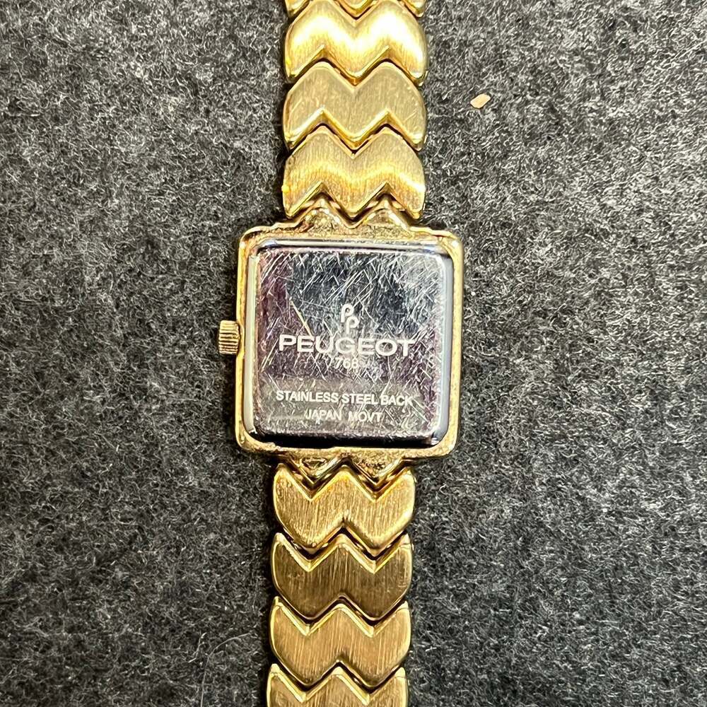 Peugeot Watch with Swarovski Crystal Gold Tone Square Face - Picture 3 of 8